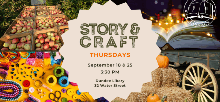 Join us at 3:30 on Thursdays for a story and craft.
