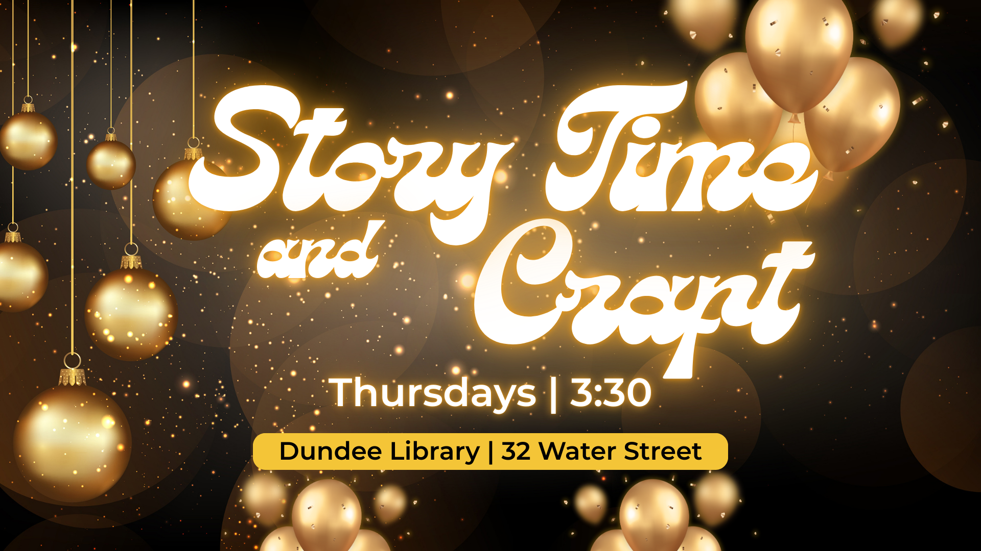 January's Story and Craft time happens on Thursdays at 3:30
