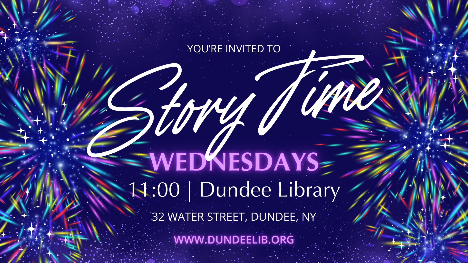 Story time in January is at 11:00