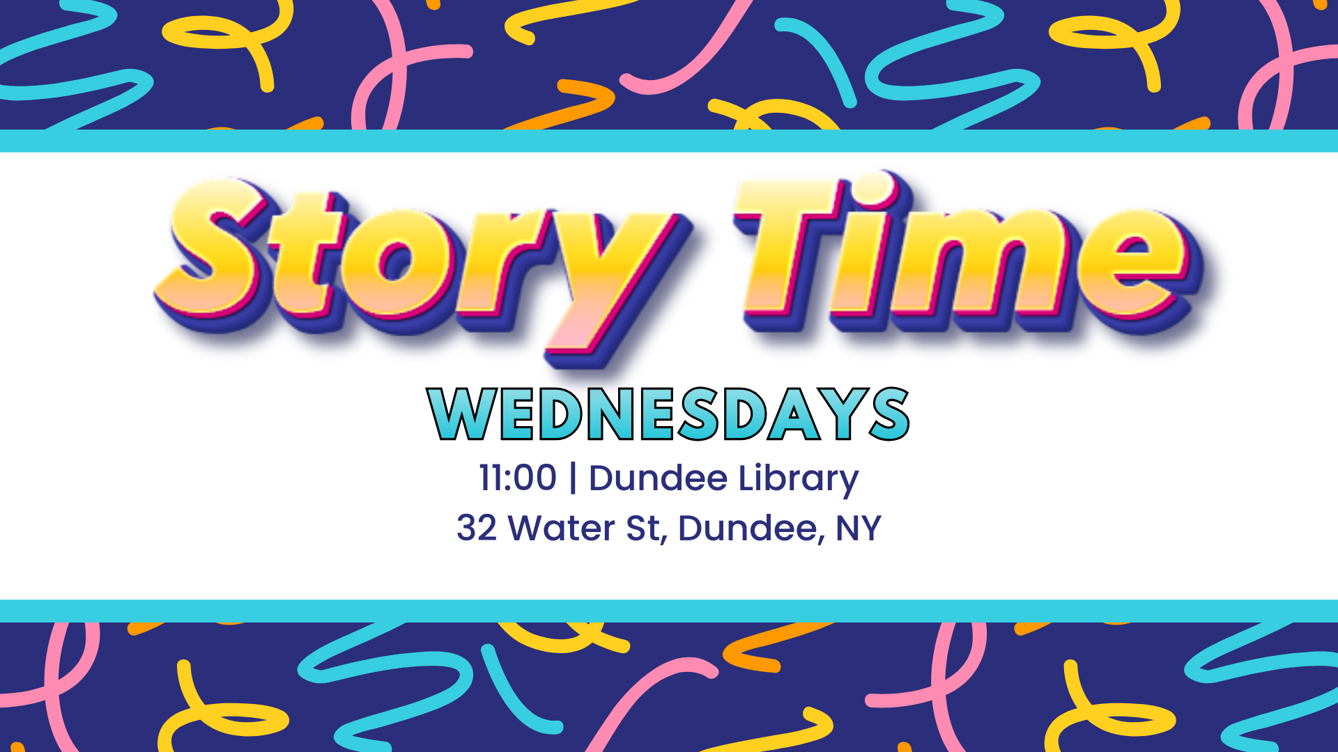 Story time is at 11:00 on Wednesdays in March