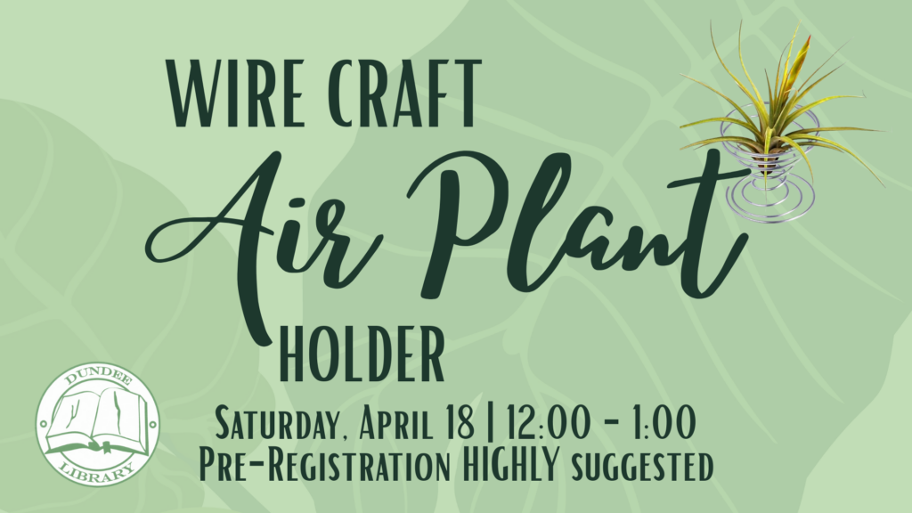 Make an Air Plant Wire Holder April 18 at noon.