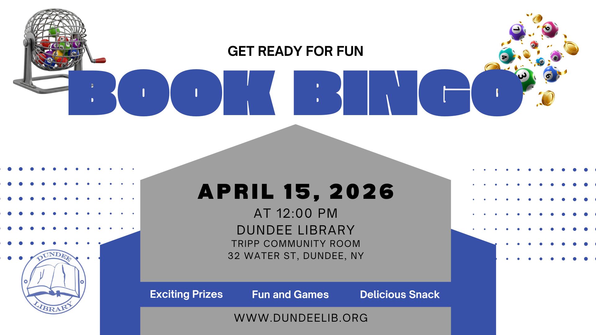 Book Bingo is April 15 at noon.