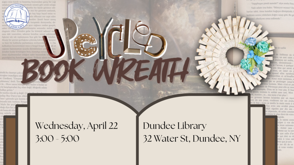 Upcycled Book Wreath creation is on April 22