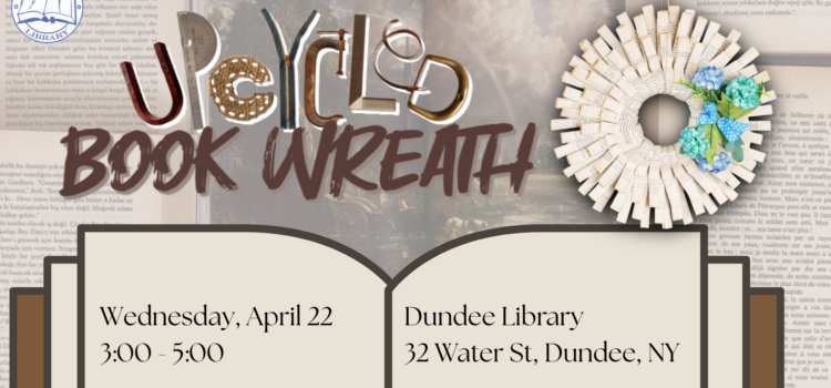 Upcycled Book Wreath Workshop Upcycled Book Wreath creation is on April 22