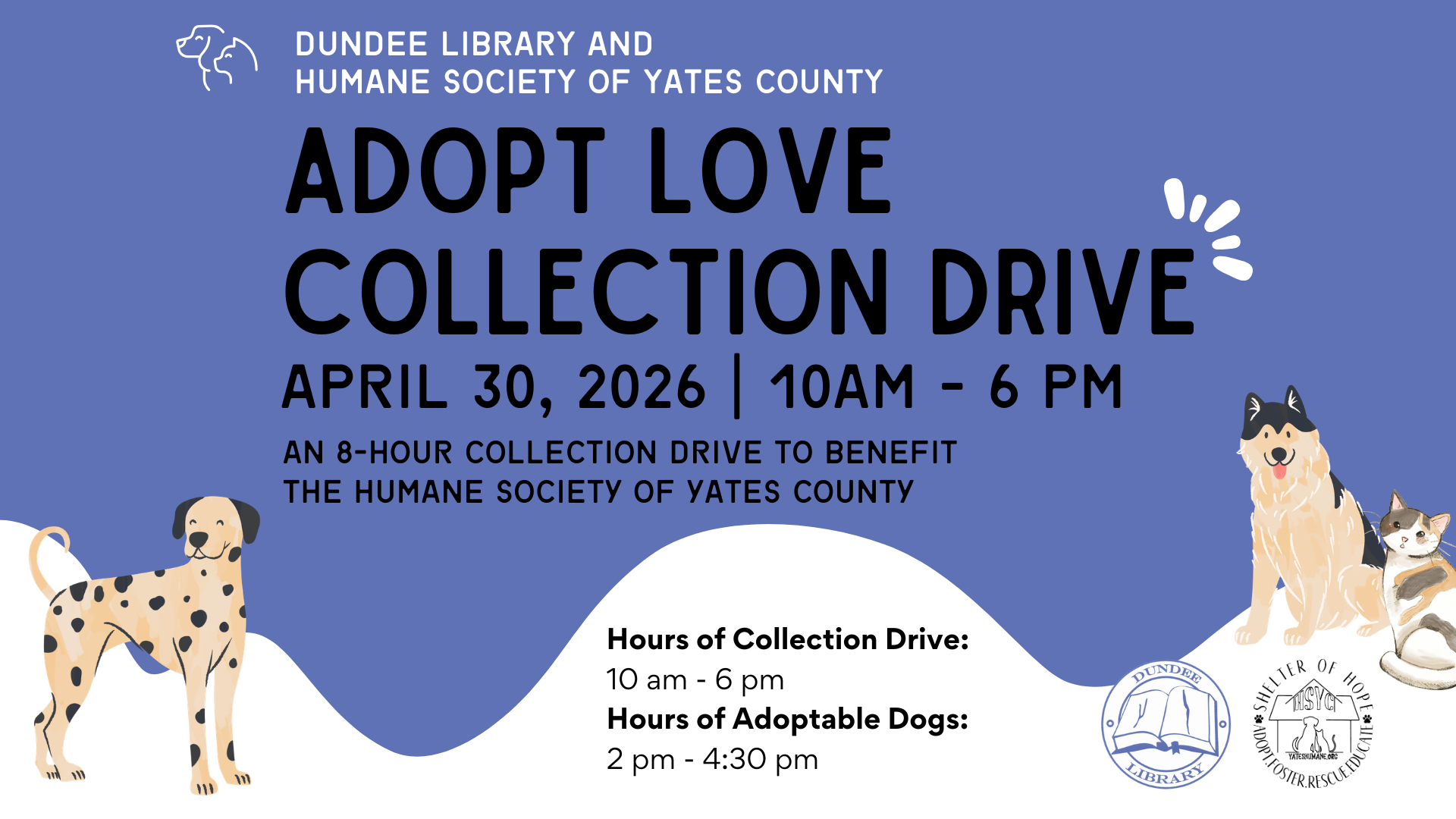 Shelter Collection takes place from 10am til 6pm on April 30