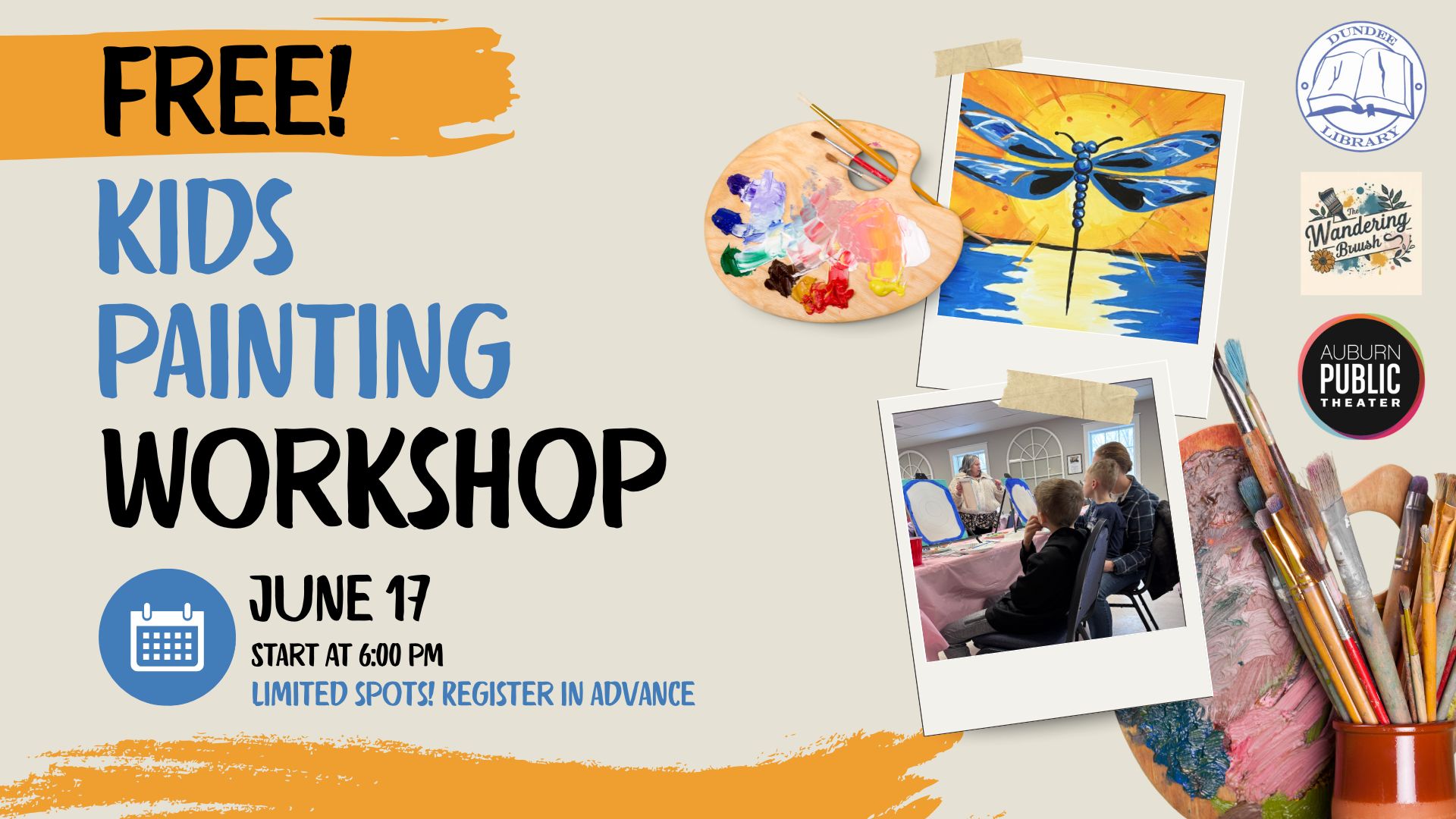 Kids Paint Party June 17 at 6:00