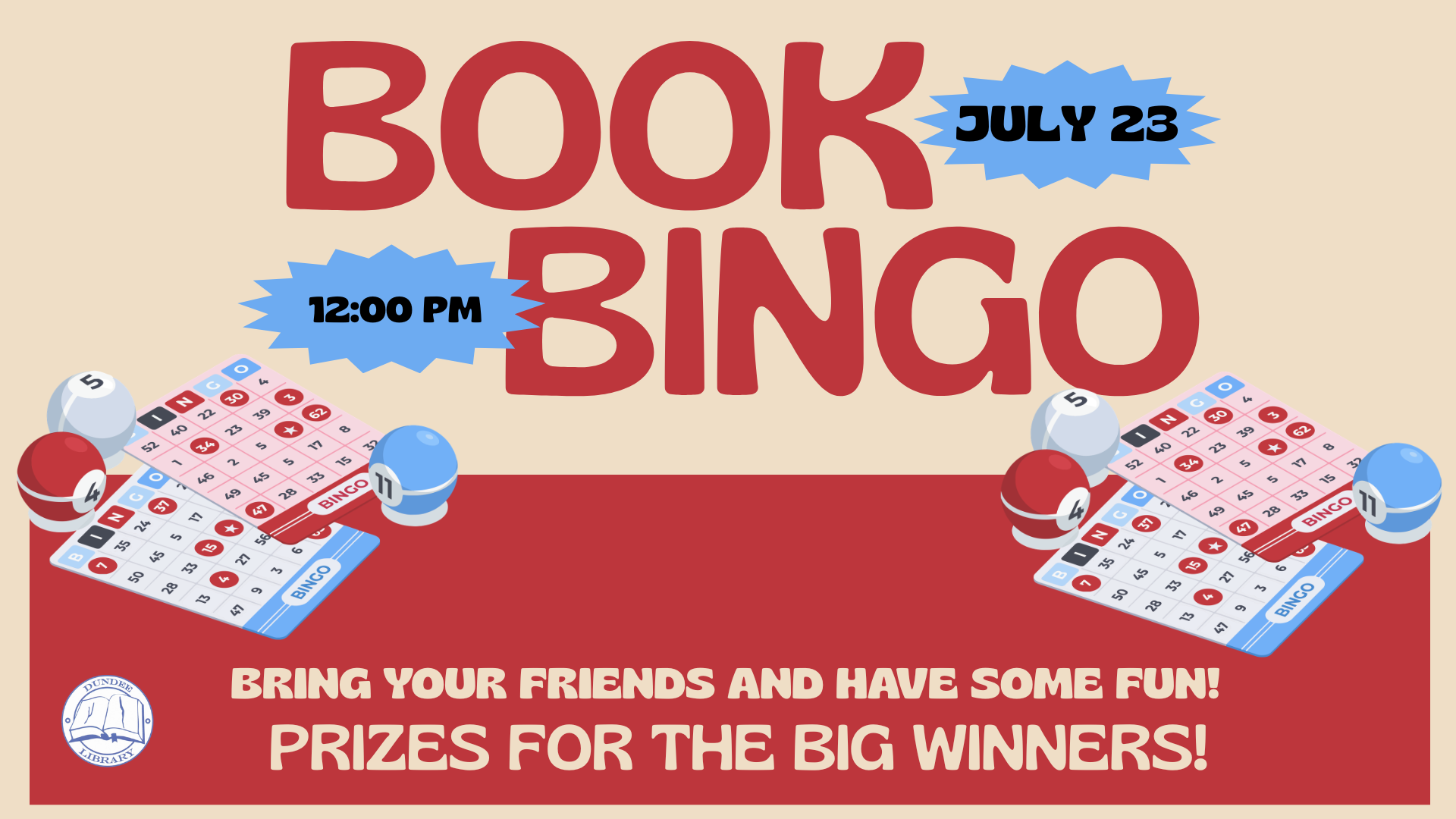 Book Bingo July 23 at 12:00