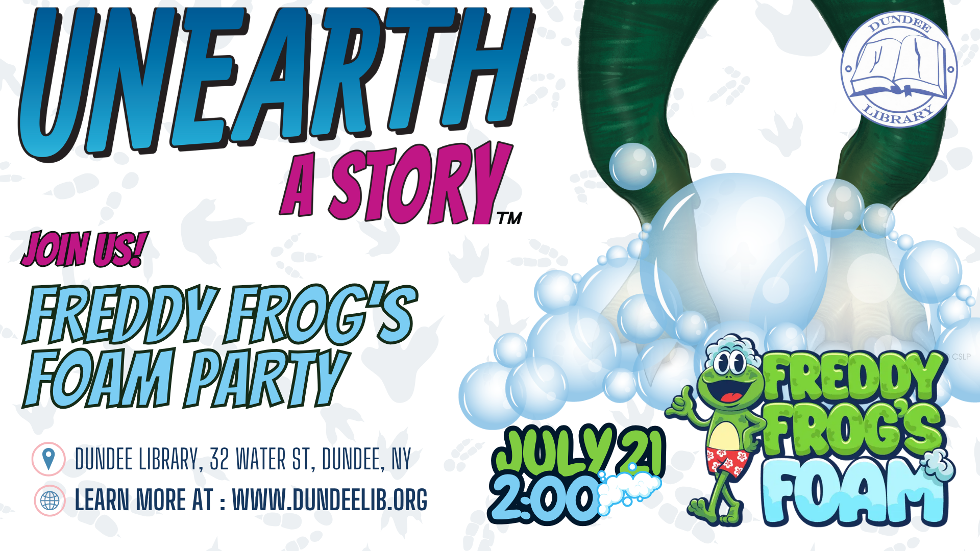 Freddy Frog's Foam Party July 21 at 2:00