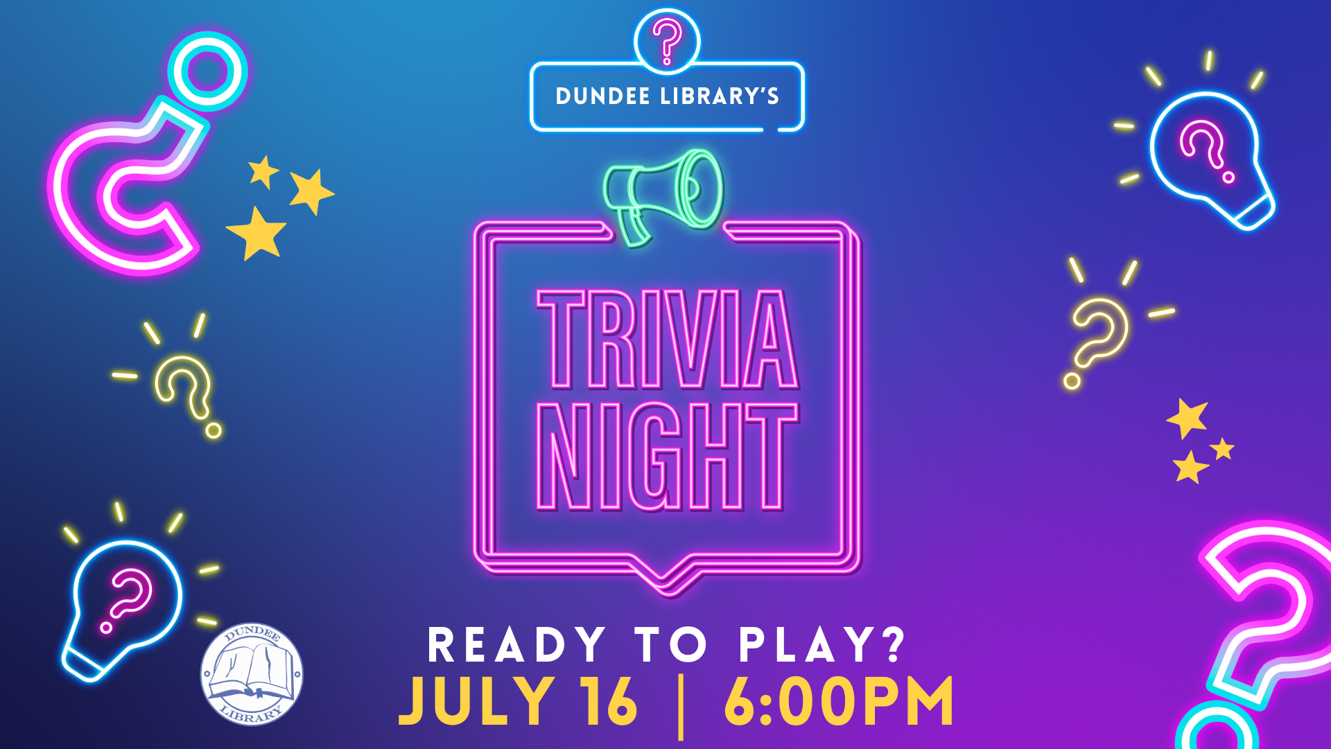 Trivia Night July 16 at 6:00