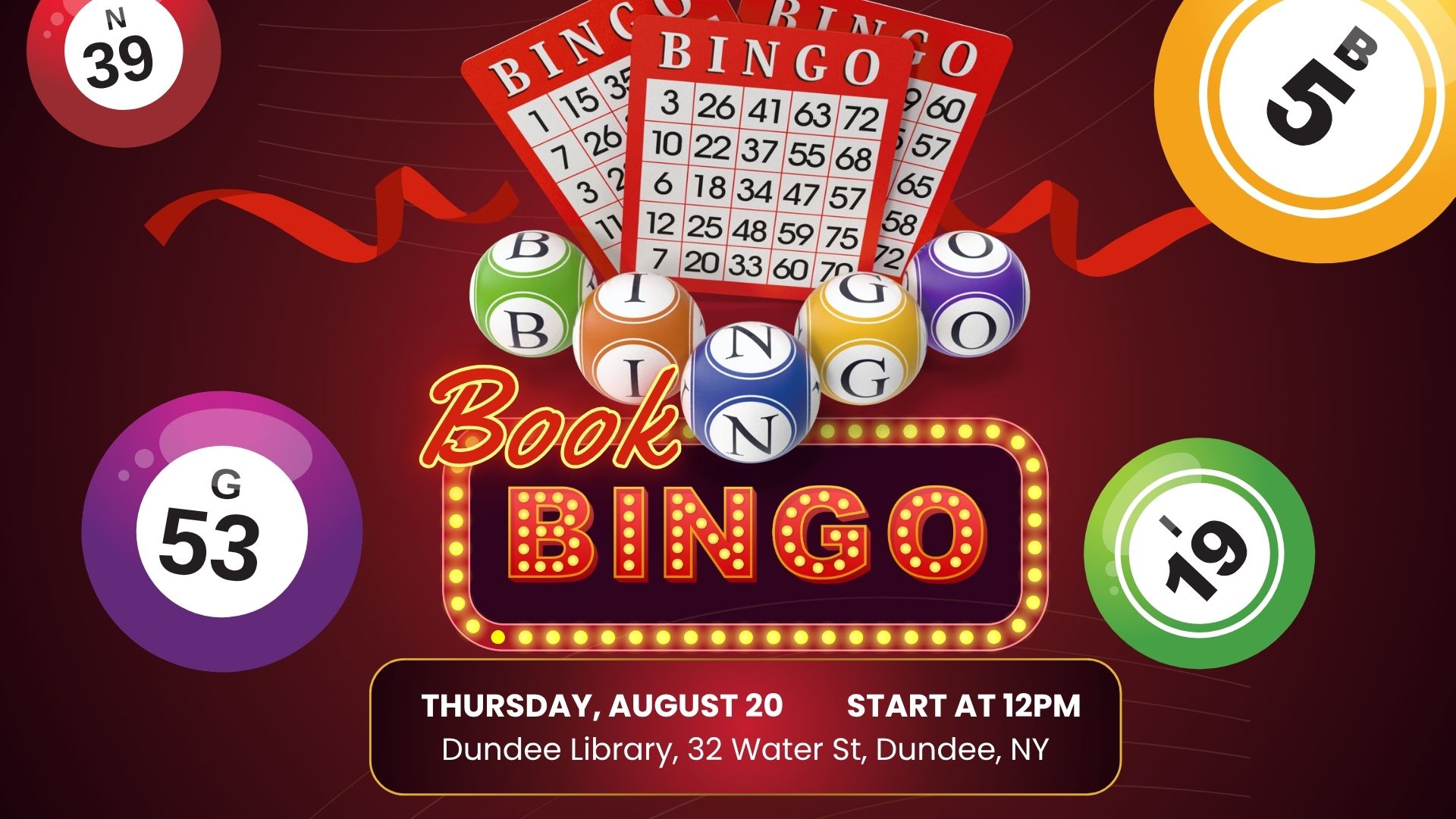 Bingo 8.20.26 (Event) Book Bingo August 20 at 12:00