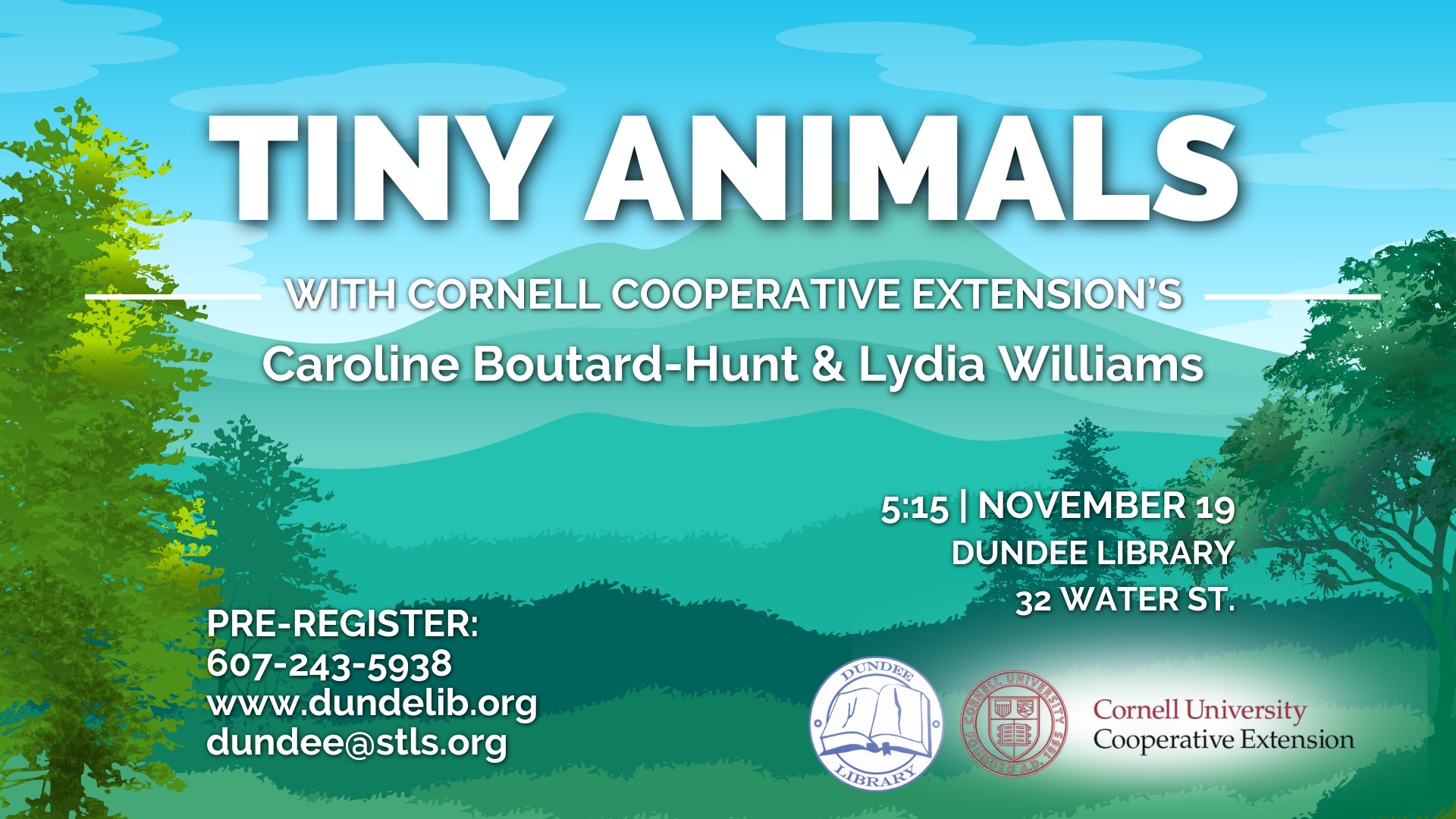 Tiny Animals by Cornell Cooperative Extension on November 19 at 5:15